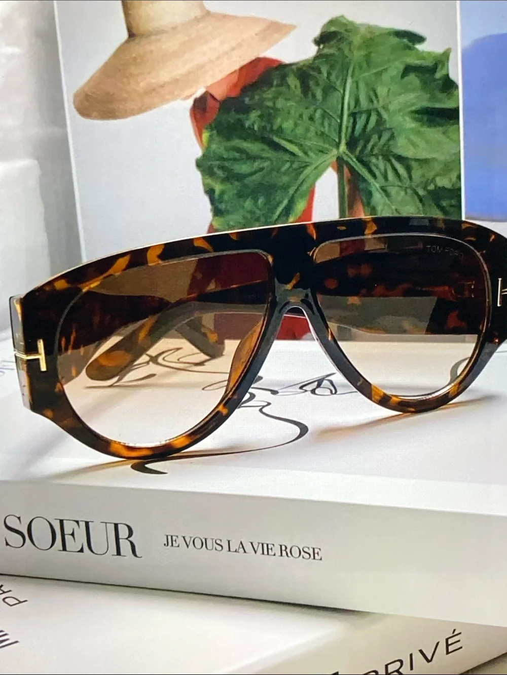 Tom Ford Tortoiseshell Sunglasses with Brown Gradient Lenses